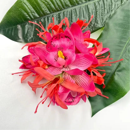 Large Sweet Equinox Flower Hair Clips Simulated Orchid Flower Hair Pins Beach Hawaii Vacation Foral Hair Clips Hair Accessories