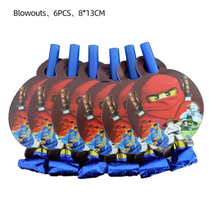 Ninja Birthday Party Decoration Tableware Set Tablecloth Plate Balloon  Cups Napkins Backdrop Banner Cake Toppers Party Supplies