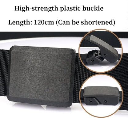 New Metalless Elastic Belt for Men and Women Premium Plastic Buckle Stretch Casual Belt 120cm Jeans Girdle Male