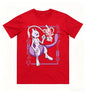 Pokémon Mewtwo Mew Printed Pure Cotton T-shirt for Men and Women Spring/Summer New Collection Fashion Short Sleeved Shirt