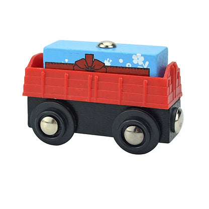 Wooden Magnetic Train Car Locomotive Toy Wood Railway Car Accessories Toys for Kids Gifts Fit Wood Biro themes Tracks