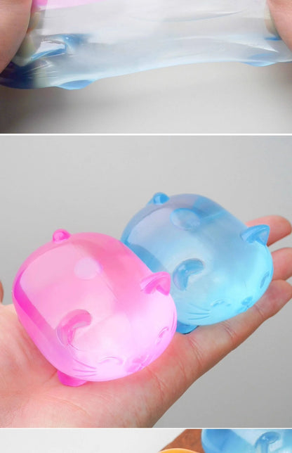 1Pc Mini Cute Cat Maltose Decompression Toy Non Stick Odorless Non-toxic Fun Toy Pressure Relief Tool For Adults and Students