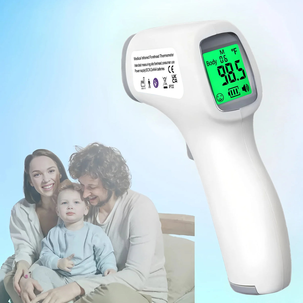 Medical IR Fever Thermometer LED Digital Backlit Measure Non-contact Body Thermometer or Finger Mini Oximeter Blood Oxygen Tool