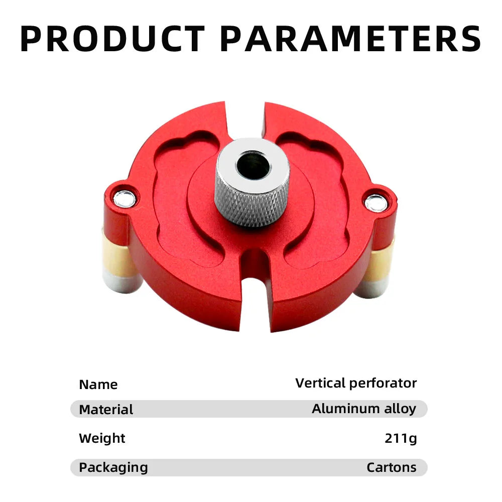 3-10mm Wood Dowel Jig Kit Fast-splicing Vertical Hole Jig Drill Guide Locator Aluminum Alloy Self-Centering Punching Hole Tools