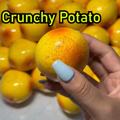 Crunchy Squishy Potato Stress Ball Fidget Toy Crispy Potato Squishy Squeeze Ball Handmade Round Blocks Filled ASMR for Adult