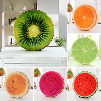 Cartoon Fruits Print Round Bar Chair Cushion Cover Anti-Slip Seat Cushion Slipcover Soft Stool Cushion Covers Slipcover