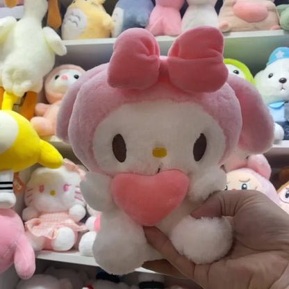 22cm Sanrio Hello Kitty Plush Doll Toy Cartoon Girls Soft Stuffed Animal Kuromi Pillow Doll My Melody Cinnamoroll Doll Gift Toys