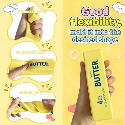 Soft Silicone Food Squishy Toy Butter Chocolate Block Slow Rebound Squeeze Toy Anxiety Relief Sensory Fidget Toy for Adults Gift