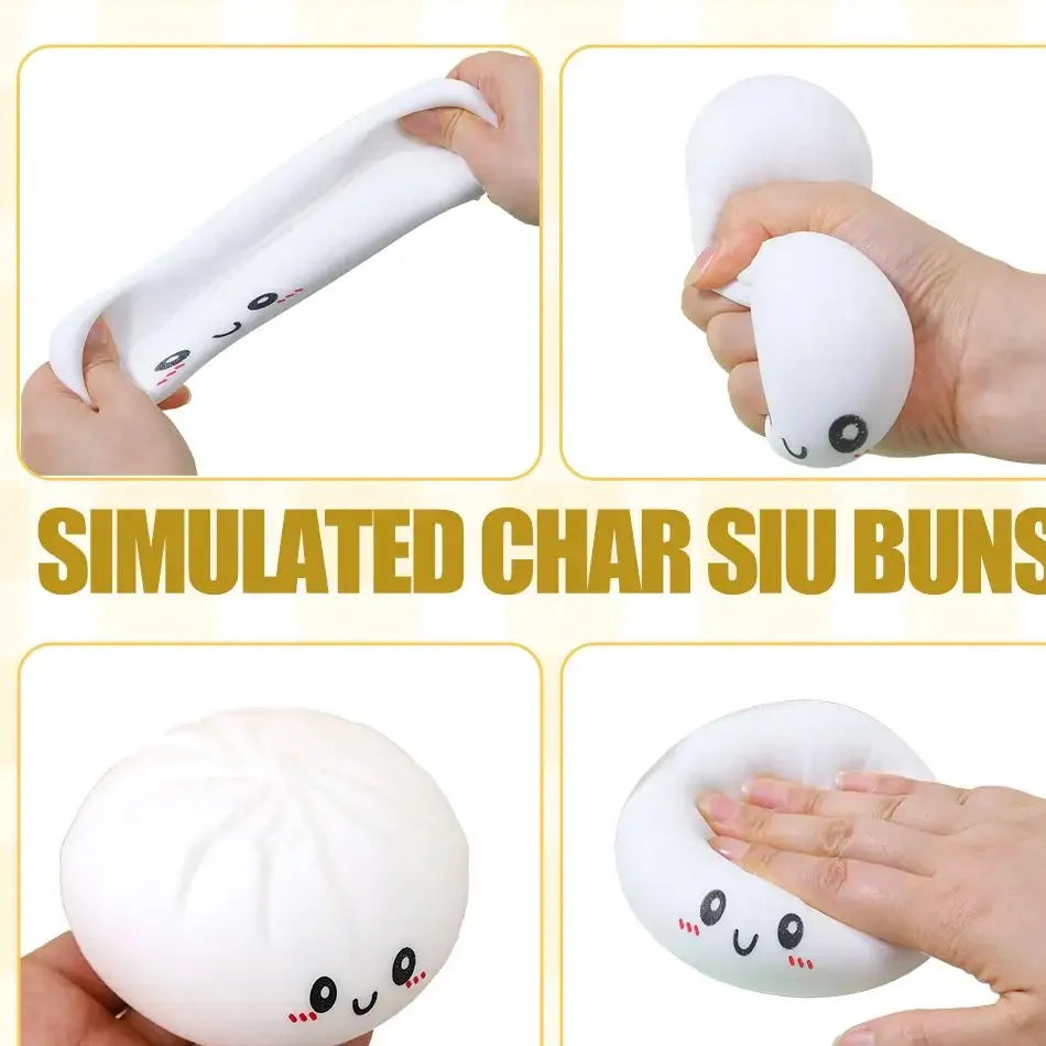 Dumpling Pressure Dumpling Squishies Cute Colorful Bun Toy Slow Rising Stress Relief Fidget Toy for Kids Adults Anti-Anxiety Gif