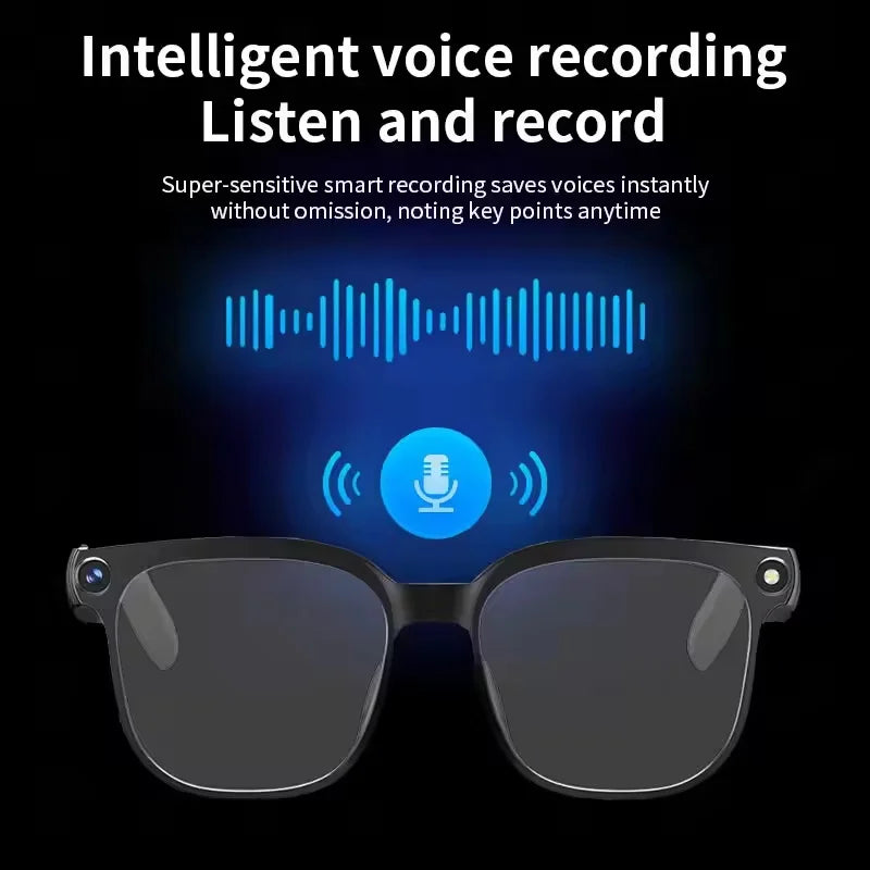 New HD 800W Camera Smart Glasses Men 100+Language Translation 1080P Shoot Video WIFI Transmission 3D Music Call Sunglass Glasses