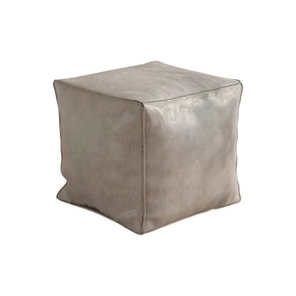 Light Luxury Non-Slip Storage Stool Large Capacity No Fillings PU Leather Ottoman Square Thicken Leather Pouf Balcony