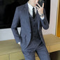 Hemp (blazer+Vest+Pants) Fashion Business Leisure Hosts Slim-fit Cotton Hemp Gentleman Wedding Work Wedding Suits for Men M-5XL