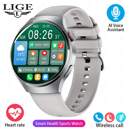 LIGE Men's Smart Watch Outdoor Sports Watches Heart Rate Blood Oxygen Monitoring Motion Trajectory Bluetooth Call Smartwatch
