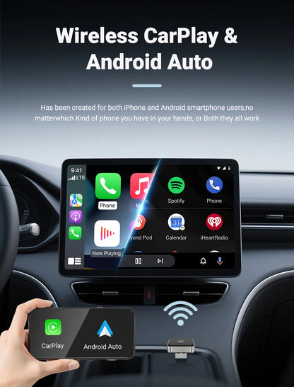 Bezprzewodowy CarPlay Android 2026 Nowy Inteligentny Adapter Samochodowy Bezproblemowy Plug&Play Stabilne połączenie BT WiFi Aktualizacja OTA Pasuje do 99% Pojazdów