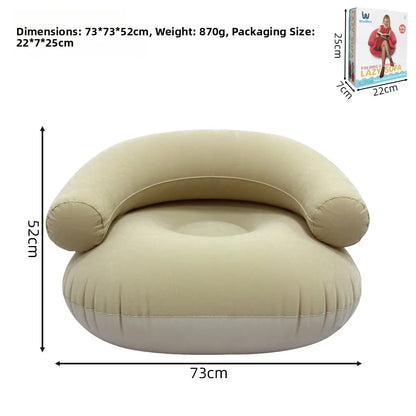 Inflatable Single Person Lazy Sofa U-Shaped Flocking with Armrests And Backrest Portable Outdoor Leisure Bean Bag Chair