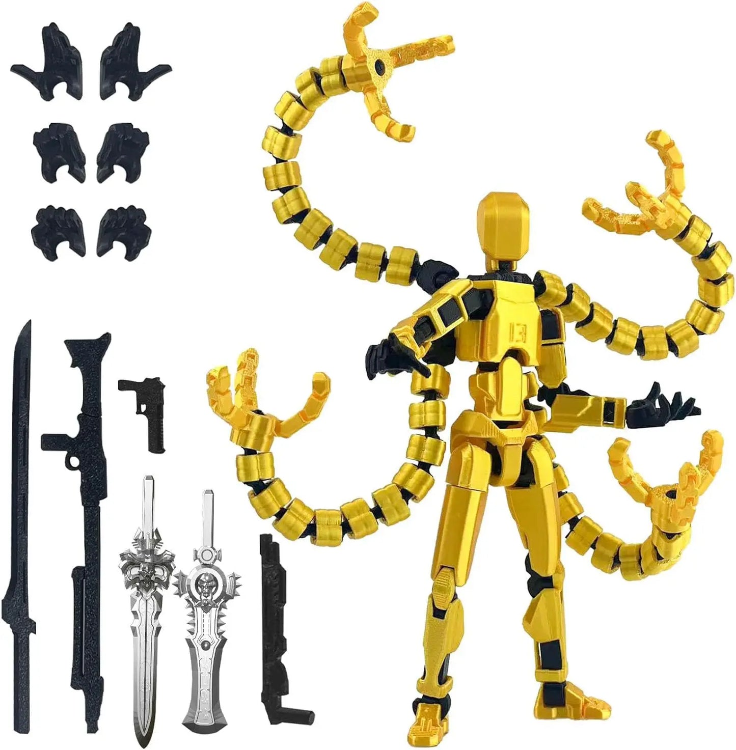 Assembly Completed T13 Action Figure 3D Printed Multi-Jointed Movable Titan 13 Lucky Dummy Nova Robot Action Figure Desktop