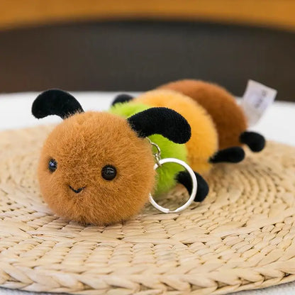 Small Insect Plush Pendant Keychain Animal Plush Toy Doll Keychain Creative Stuffed Doll Bag Pendant Cute Snail Bee Keyring