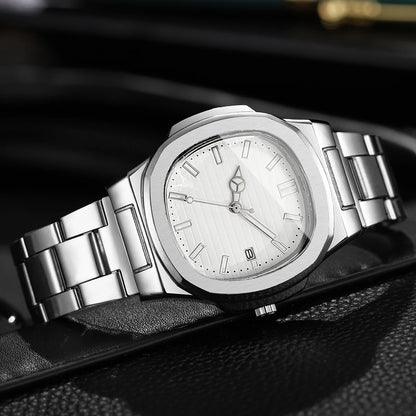 2/4PCS Men Business Watches Set Fashion Square Dial Quartz Wristwatch with Calendar lendar Reloj Hombre（Without Box）