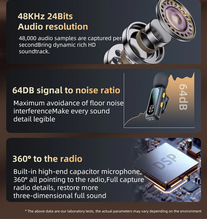 High quality Clip-On Lavalier Microphone J21 Wireless Mini Lapel Mic with100mah Battery for Video Recording Vlog/Podcast Creator