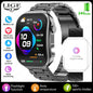 LIGE Nowy smartwatch z zakrzywionym ekranem 3D o przekątnej 2,2 cala z podświetleniem LED, termometrem, monitorem zdrowia, połączeniami BT i funkcjami sportowo-fitnessowymi