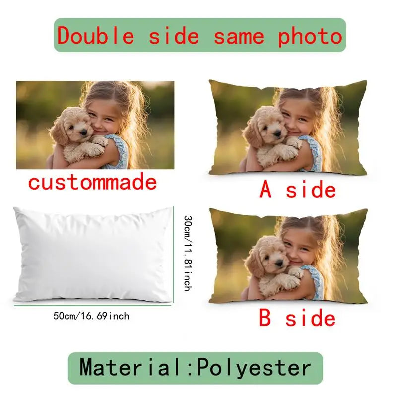 Custom Cushion Cover With Pictures Logo DIY Customized Throw Pillow Case Home Decorative Wedding Pets Baby Print Pillowcase