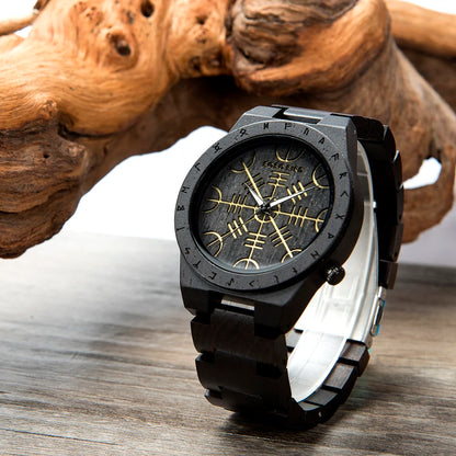 BOBO BIRD Wood Watches Relogio Masculino Watch for Men Viking Warriors Symbol Relojes Para Hombre часы мужские Logo Custom