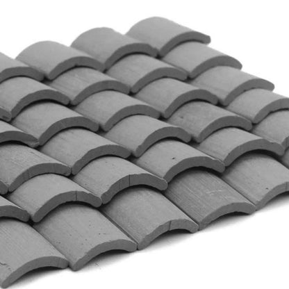 70pcs Mini Roof Tiles Miniature Simulated Roof Tiles Models Pottery Clay Roof Tiles DIY Miniature House Props 1.7x1.6cm