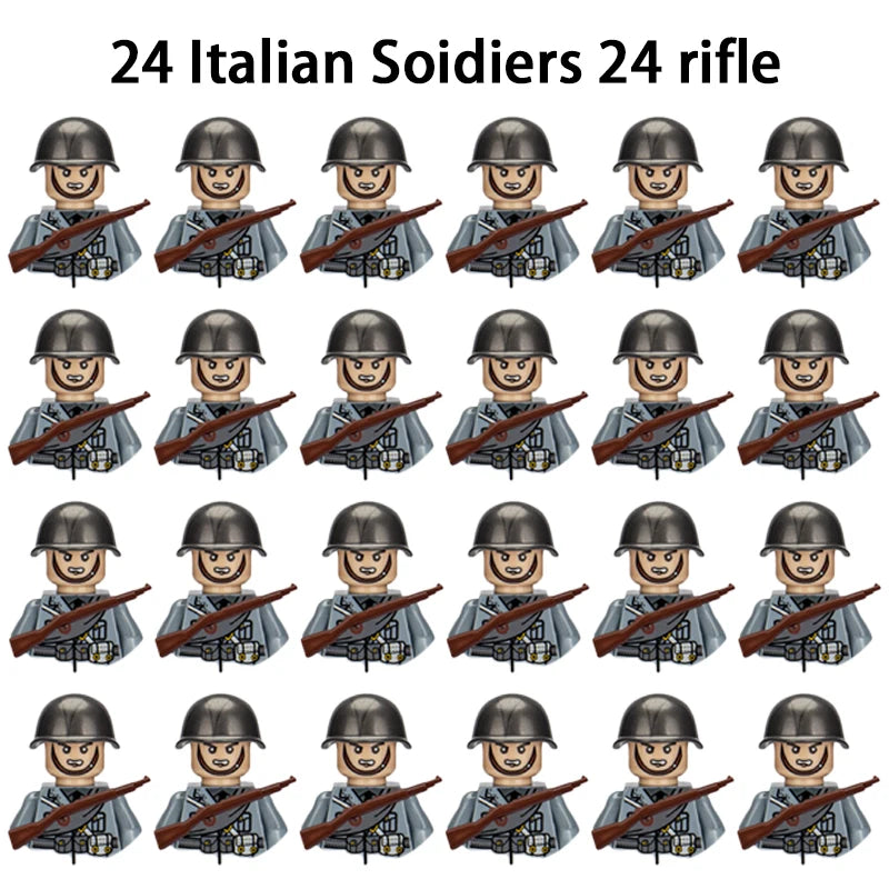 WWII Infantry Military Soldier War National Army Mini Gun armament Models Building Blocks Building Blocks Toys for Kids