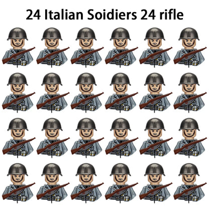 WWII Infantry Military Soldier War National Army Mini Gun armament Models Building Blocks Building Blocks Toys for Kids