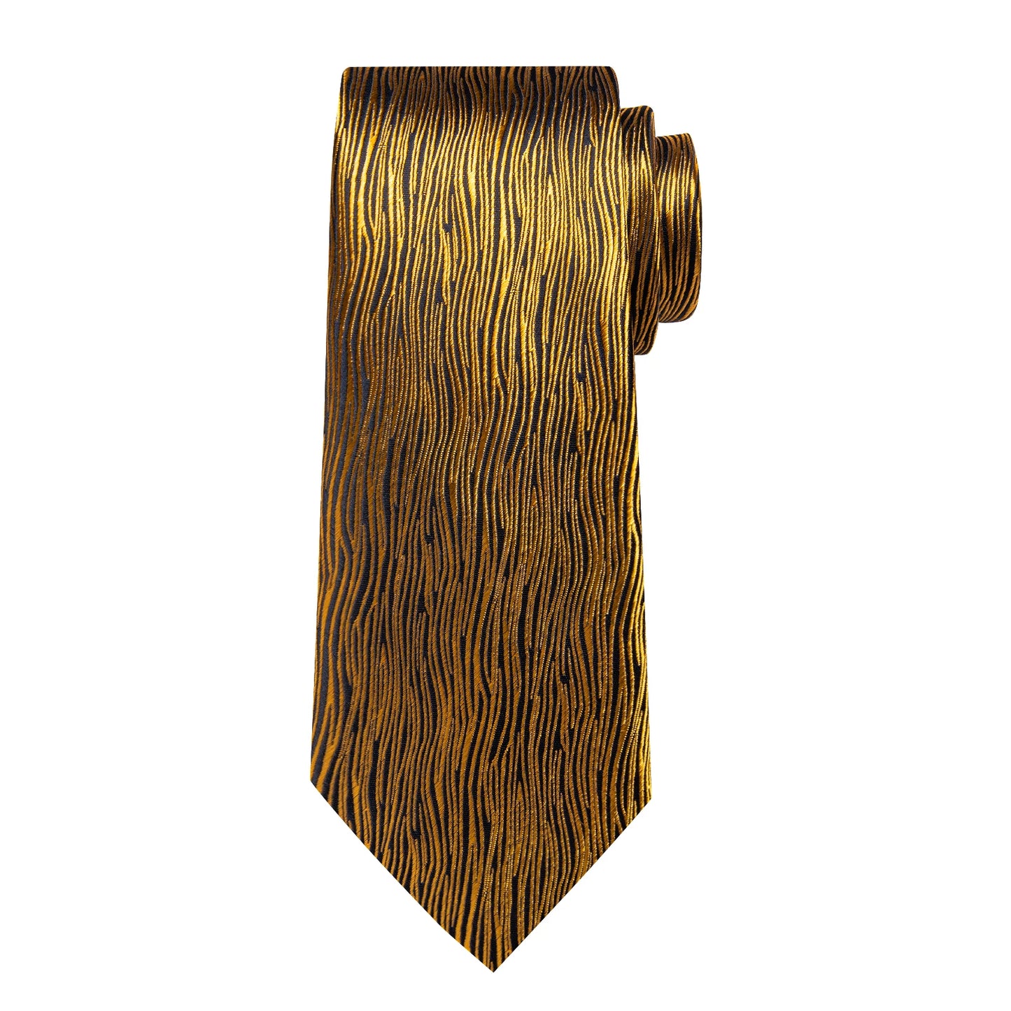 Luxury Black Gold Paisley Striped Floral Silk Men's Tie Set Handkerchief Cufflinks Wedding Party Accessories Groom Gift for Men