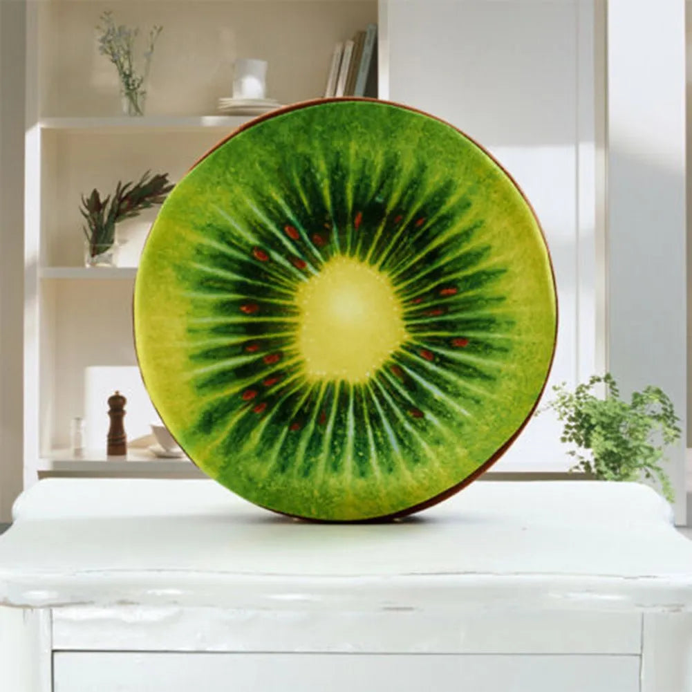 Cartoon Fruits Print Round Bar Chair Cushion Cover Anti-Slip Seat Cushion Slipcover Soft Stool Cushion Covers For Living Dining