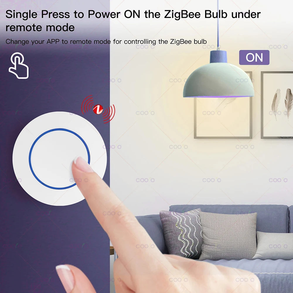 Ewelink Zigbee Smart Push Button Wireless Switch App Remote Control Automation Scenario Switch Work with Zigbee Gateway