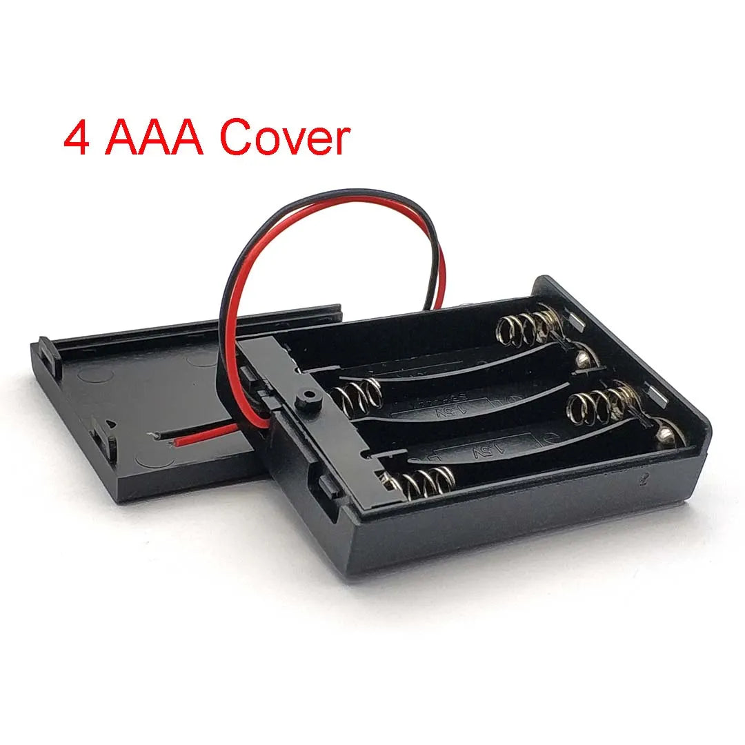 AAA Battery Holder Case Box with Leads with ON/OFF Switch Cover 2 3 4 Slot Standard Battery Container