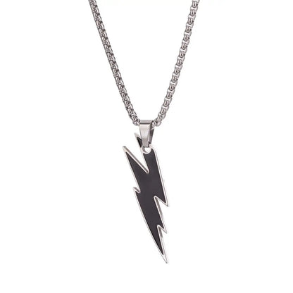 TOHM Fashion Stainless Steel Lightning Pendants Necklace  Hip Hop Party Gifts Waterproof Charms Jewelry Not Fading