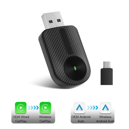 FLIXIVI 2 in 1 Wireless Carplay Android Auto Adapter AI Smart Car Systems for OEM Car Stereo Plug and Play Wired To Wireless