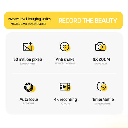 Xiaomi Retro 4K CCD Camera 50MP Auto Focus Dual Flash 8x Zoom Portable Student Vlog Camera for Beginners Travel Gift Photography