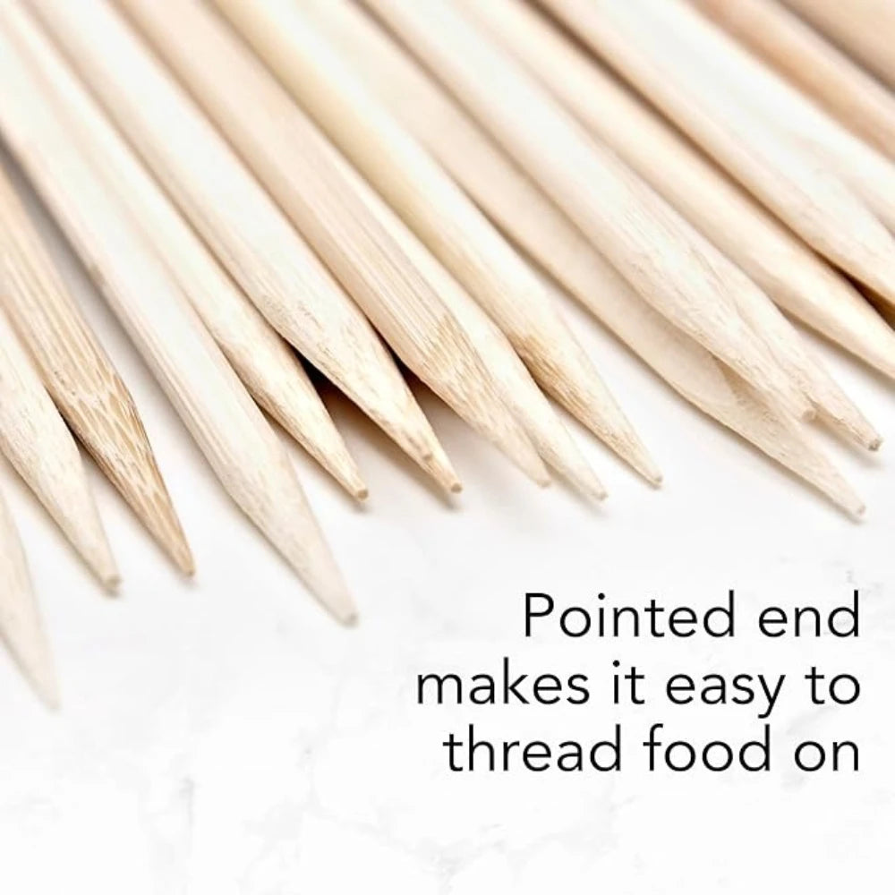 90-1350Pcs Bamboo Wooden BBQ Skewers Sticks Disposable 15/20/25/30cm for Grilling, Fruit, Kabob,BBQ, Barbecue, Camping, Outdoor