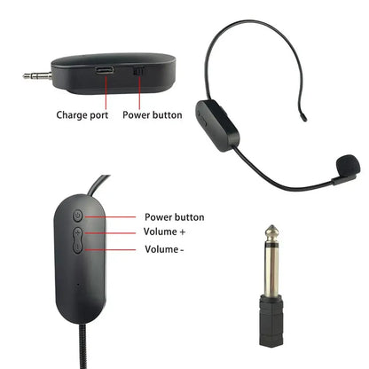 2.4G Head-mounted  Wireless Microphone Set For Bluetooth-compatible Audio Stage Performance Teaching Tour Amplification Device