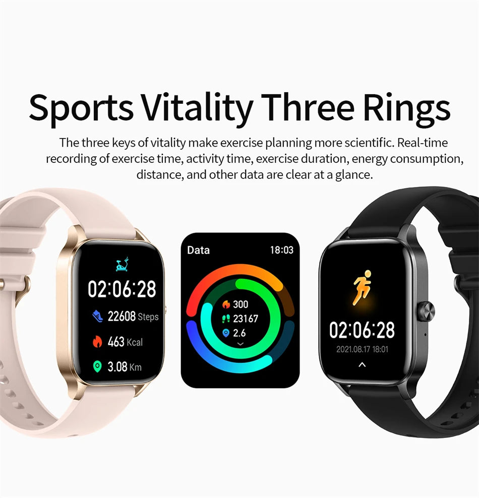 LIGE Smart Watch Answer/Make Call 1.85" Smartwatch for Android iOS Heart Rate Sleep Monitor Pedometer Waterproof Fitness Watches