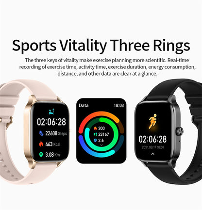 LIGE Smart Watch Answer/Make Call 1.85" Smartwatch for Android iOS Heart Rate Sleep Monitor Pedometer Waterproof Fitness Watches