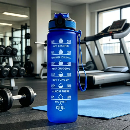 Gradient Color 1000ml Plastic Water Bottle with Straw Leak-Proof Sports Water Bottle for Outdoor Travel Fitness Cycling