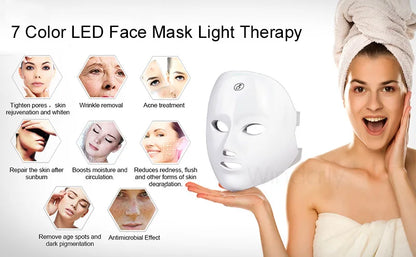 7 Colors Wireless Led Face Mask Therapy Photon USB Recharge Facial Mask For Anti Aging Skin Rejuvenation Skin Care Beauty Device