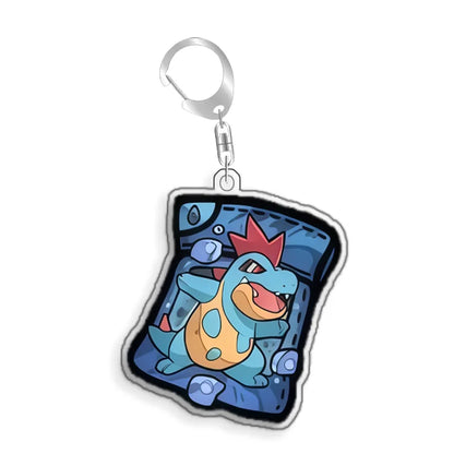 Keychain for Pokemon Kangaskhan Blastoise Acrylic Homemade Cartoon Anime Backpack Pendant Decoration Collection Fans Gift 5cm