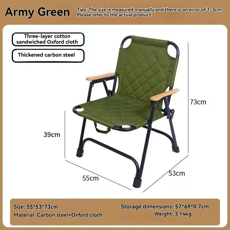 Outdoor Kemet Chair Portable Camping Dining Folding Chair Thickened Dining Folding Chair Fishing and Sea Going Chair