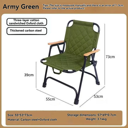 Outdoor Kemet Chair Portable Camping Dining Folding Chair Thickened Dining Folding Chair Fishing and Sea Going Chair