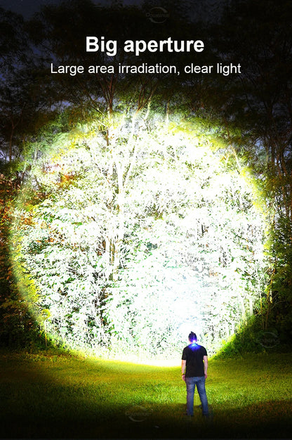 90000000LM Najmocniejsza latarka czołowa LED Ultra jasna 4500M Latarka czołowa Akumulatorowa Latarka czołowa do wędkowania Polowania Latarka czołowa 18650