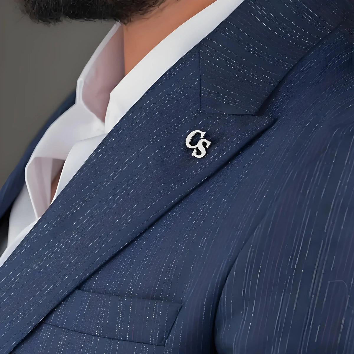 Custom Laser - Cut Men's Collar Pin Brooch, Personalized Initials Jewelry, 18K Gold - Plated Stainless Steel, Ideal Wedding Gift
