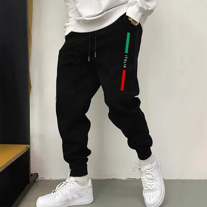 Men's Streetwear Italy Print Pants Autumn Winter New Style Joggers Male Fashion Casual Comfort Lounge Fitness Sporty Sweatpants