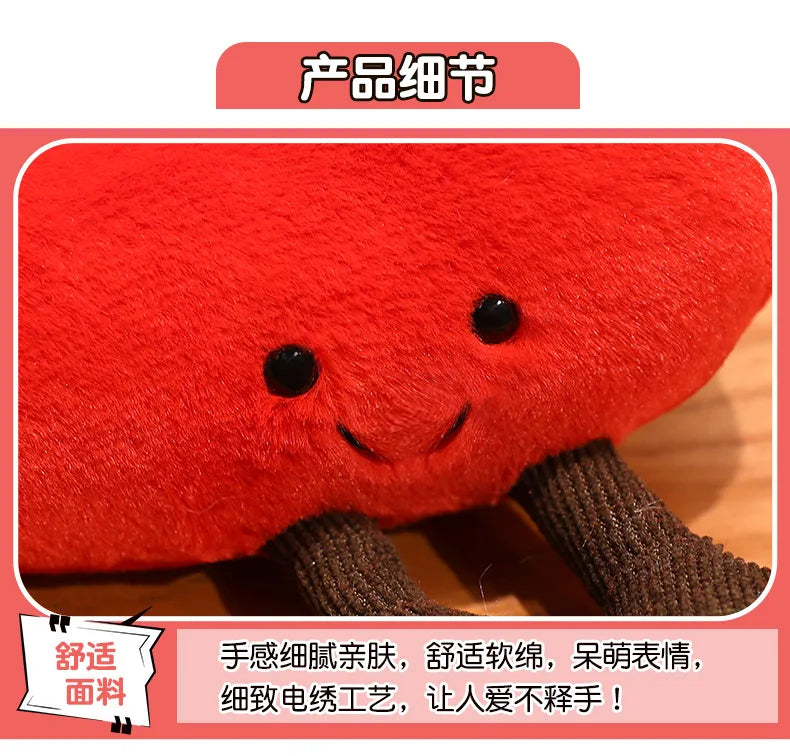 Christmas Bell Pepper and Candy Cane Plush Toy Fun Simulation Chili Peppers and Candy Canes Stuffed Doll Holiday Decor Xmas Gift