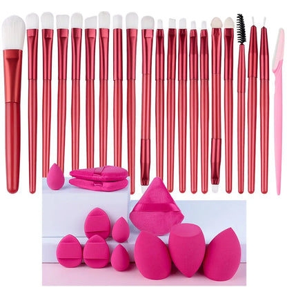 20Pcs Makeup Brush Set Eyeshadow Eyeliner Brushes Foundation Concealers Powder Blush Blending Beauty Tool with Makeup Sponge Kit